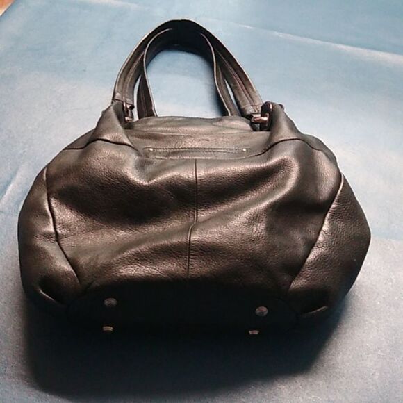 b. makowsky Black Leather Large Shoulder/Hobo bag Cottagecore Granny Chic - Picture 13 of 13